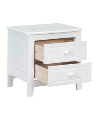 2-Drawer Nightstand, Mid Century Retro Bedside Table for Bedroom and Living Room,