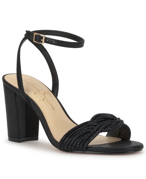 Женские сандалии Jessica Simpson Sienea Rhinestone Knot Dress Sandals, цвет: Чёрный