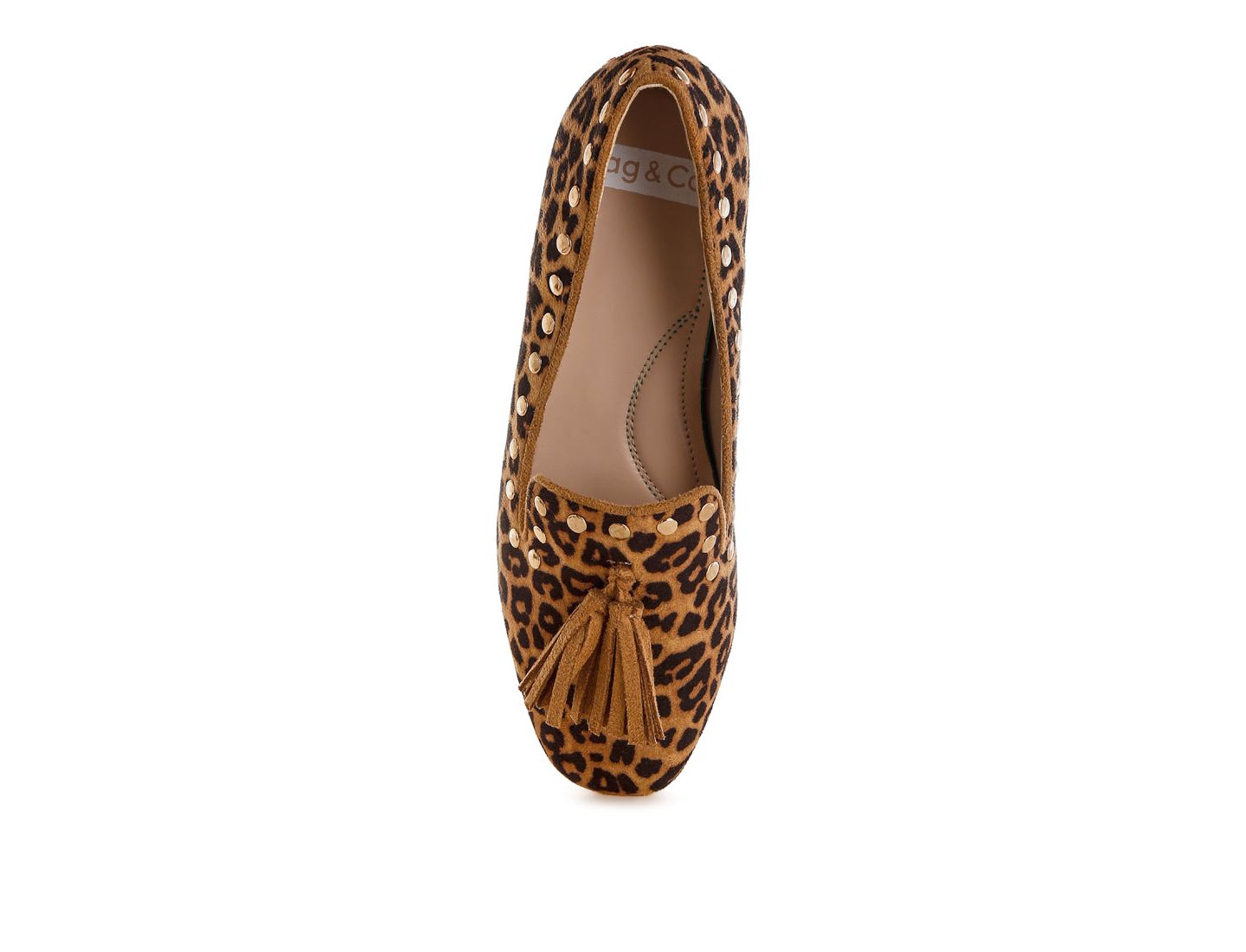 Женские туфли Rag & Co Niloha Studs and Tassels Detail Leopard, цвет: Коричневый — фото 4