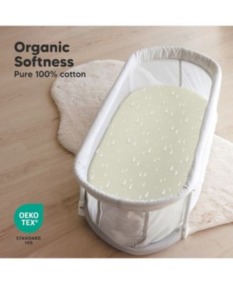 Bassinet Sheet for Baby Girls, Boys, 2-Pack Soothe Bassinet Fitted Sheets, Bedside Bassinet Mattress Sheet