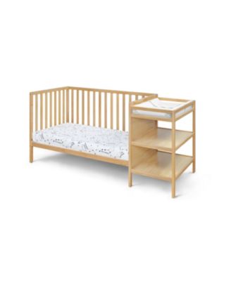 3 in 1 convertible crib and changer combo solid wood 3 position mattress support attached changing table storage for baby nursery