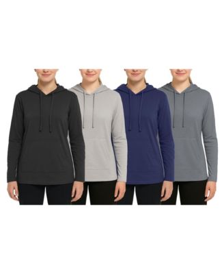 Women's Loose Fit  Cotton Lightweight Casual Pullover Drawstring Hoodie With Pocket