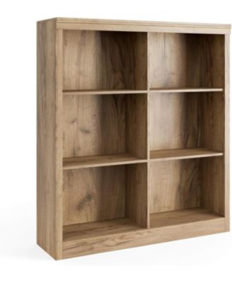 3-Tier 6-Cube Bookcase, Wooden Cubby Bookshelf with Anti-Tip, Open Storage for Living Room, Bedroom, Home, Oak