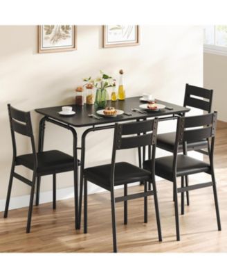 Kitchen Table and Chairs for 4, 5 Piece Dining Table Set for 4 Dining Room Table Set, Dinner Table Set for 4, Rectangular 4 Seater Dinette Set