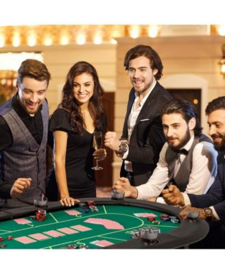 Foldable Poker Table with 8 Cup Holders