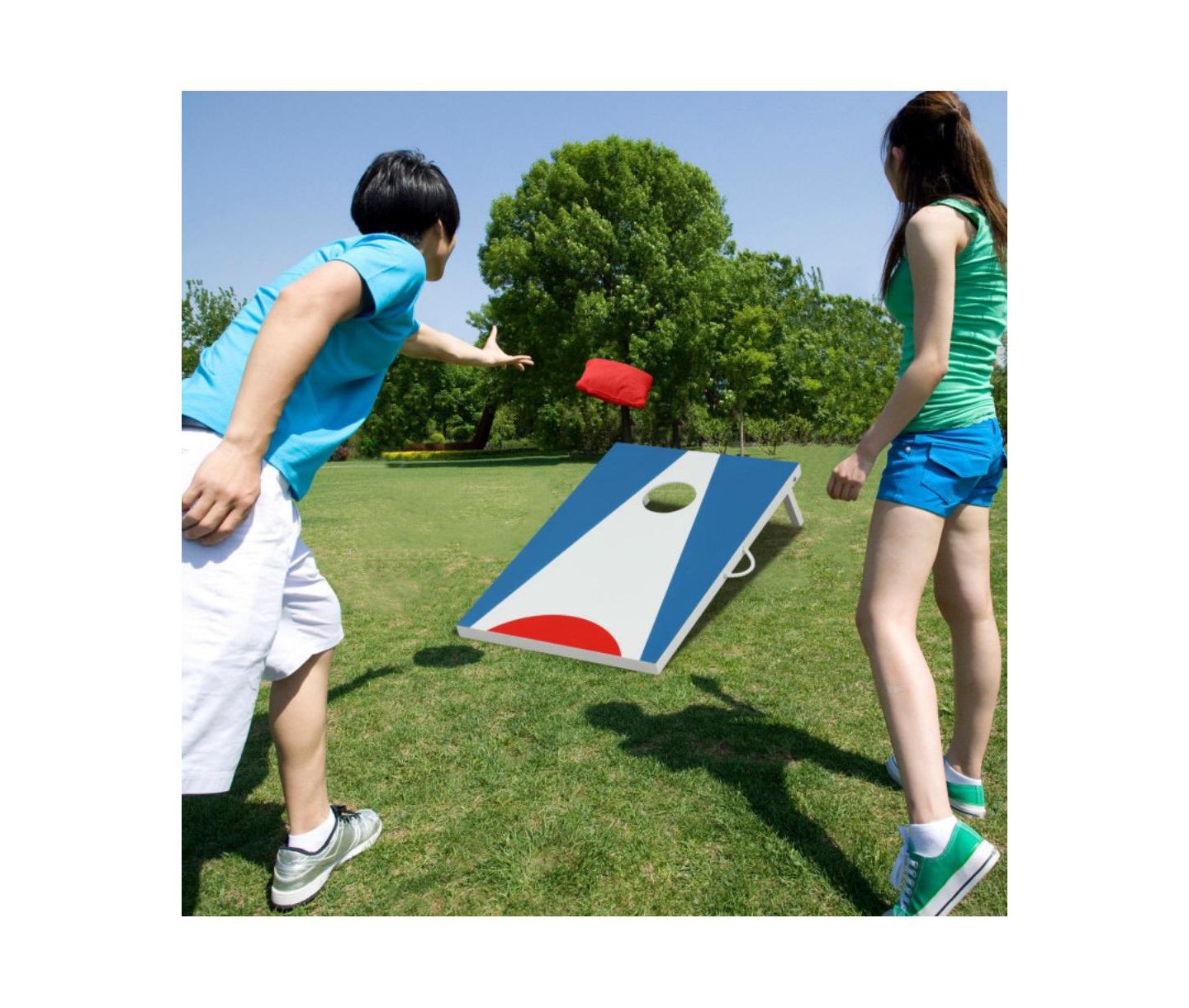 Детские игрушки HONGGE 36"L x 24"W Foldable Cornhole Board Set, Ages 3+, цвет: Синий — фото 4