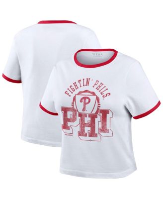 Women's White Philadelphia Phillies Ringer Baby T-Shirt