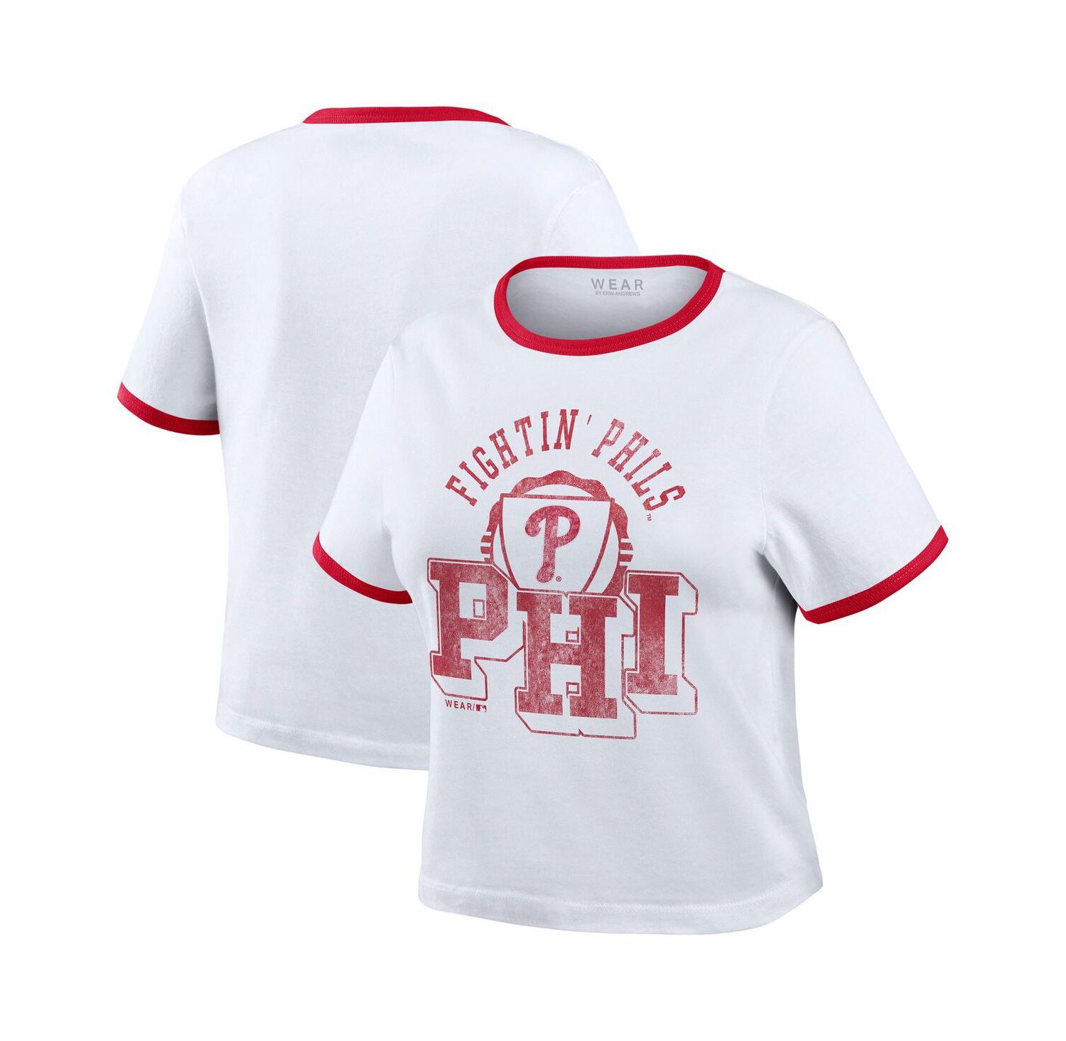 Women's White Philadelphia Phillies Ringer Baby T-Shirt