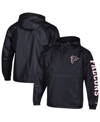 Men's Black Atlanta Falcons Packable Windbreaker Half-Zip Jacket