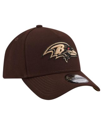 Men's Dark Brown Baltimore Ravens Burnt Wood A-Frame 9FORTY Adjustable Hat