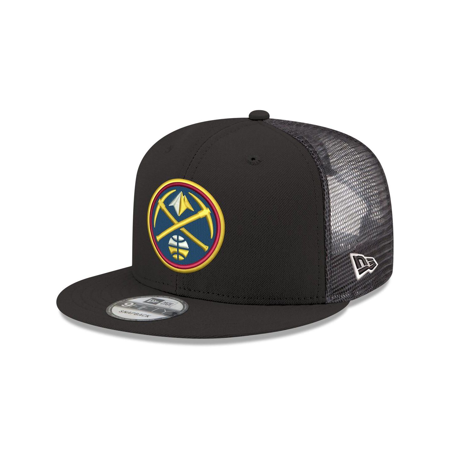 Мужская кепка New Era Black Denver Nuggets Core Logo Meshback 9FIFTY Snapback Hat — фото 1