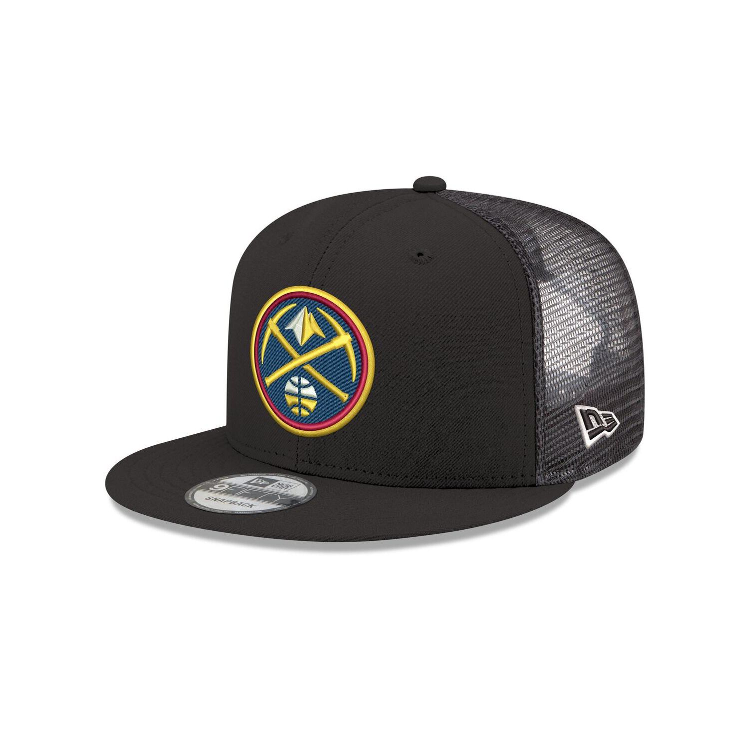 Men's Black Denver Nuggets Core Logo Meshback 9FIFTY Snapback Hat