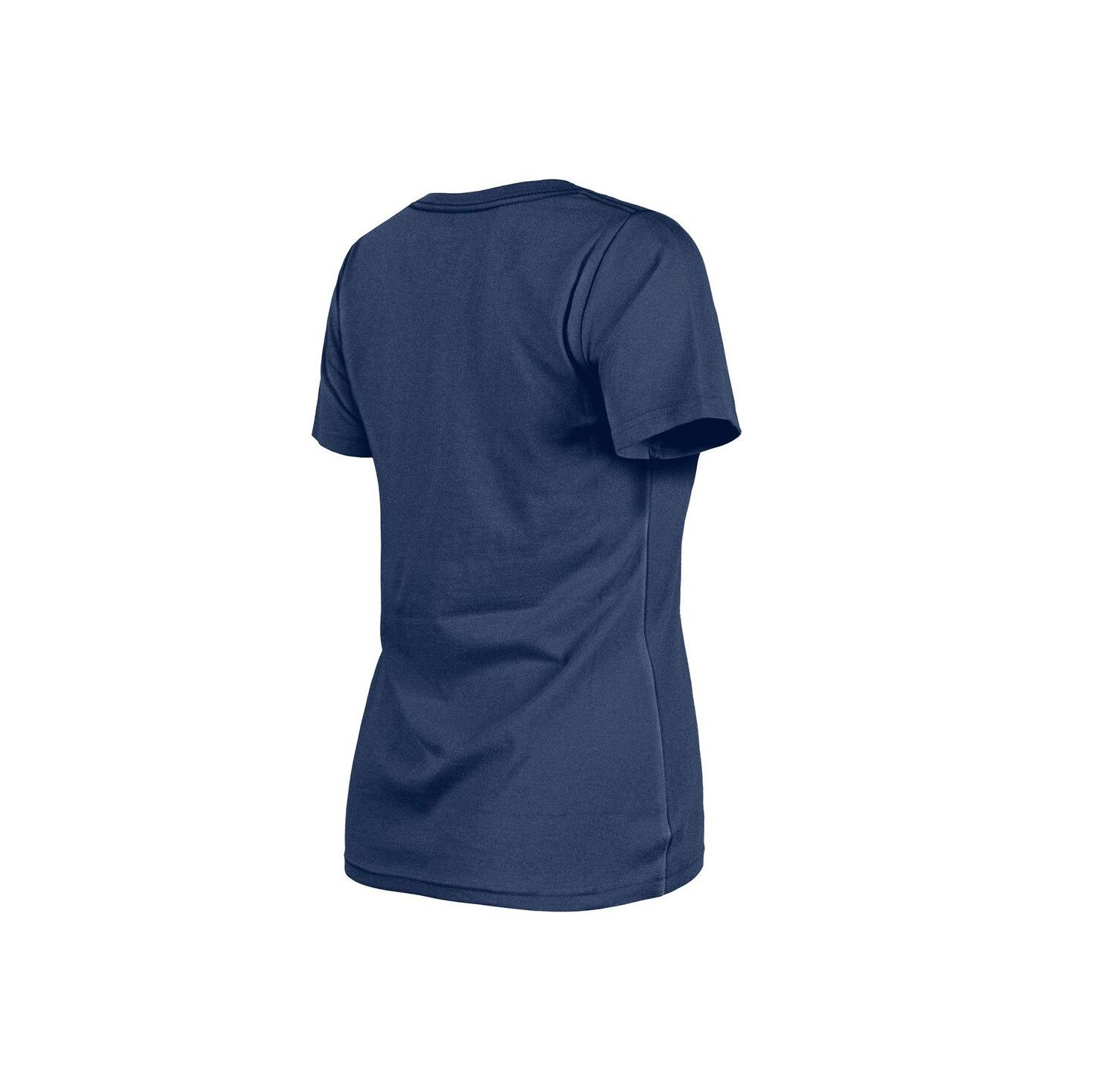 Women's Navy Atlanta Braves Little Miss 2 V-Neck T-Shirt