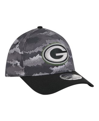 Men's Black Green Bay Packers Camo A-Frame 39THIRTY Flex Hat