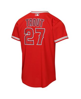 Big Boys and Girls Mike Trout Red Los Angeles Angels Alternate Replica Jersey