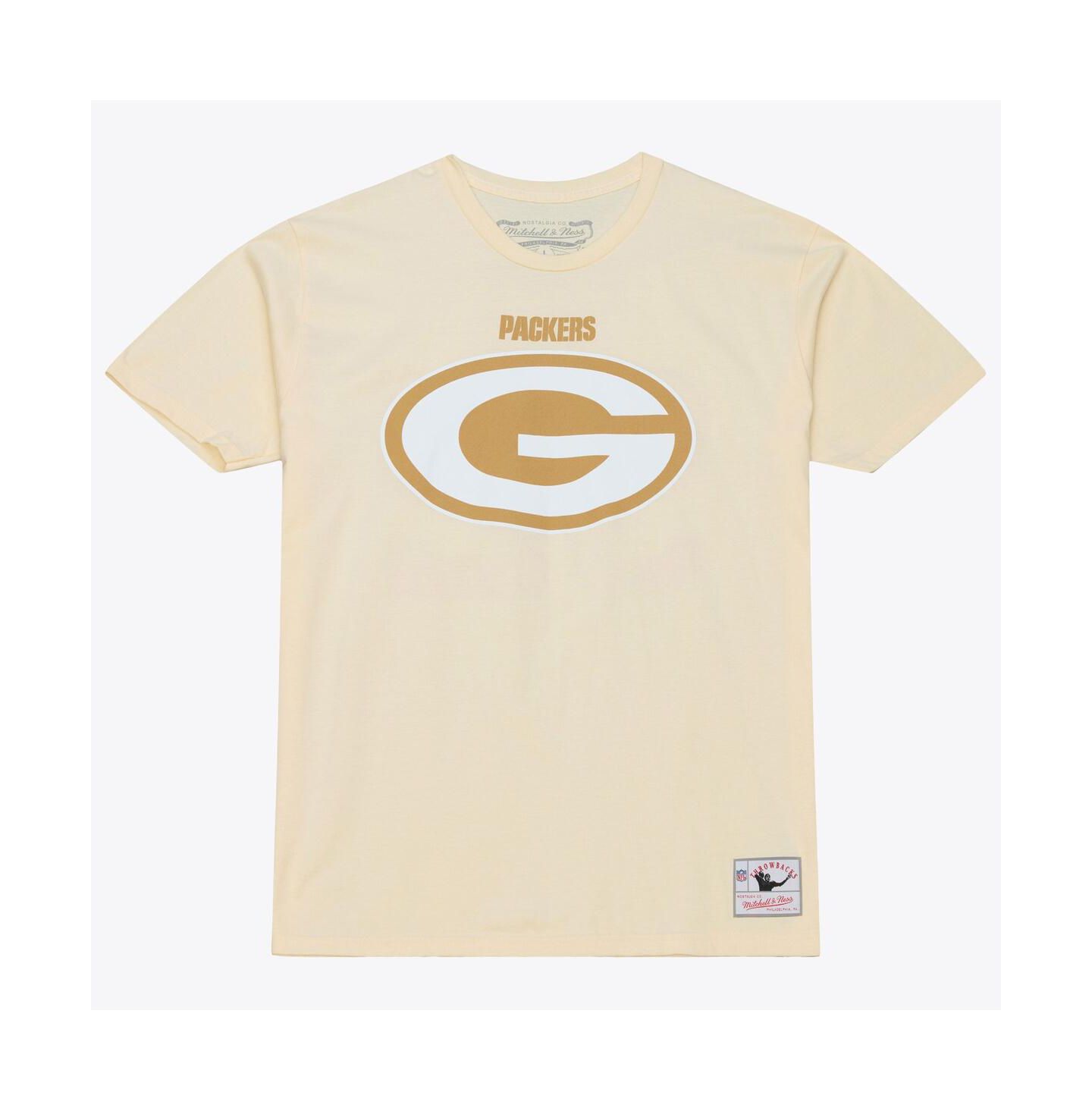 Мужская футболка Mitchell & Ness Reggie White Cream Green Bay Packers Sandman Name & Number — фото 4