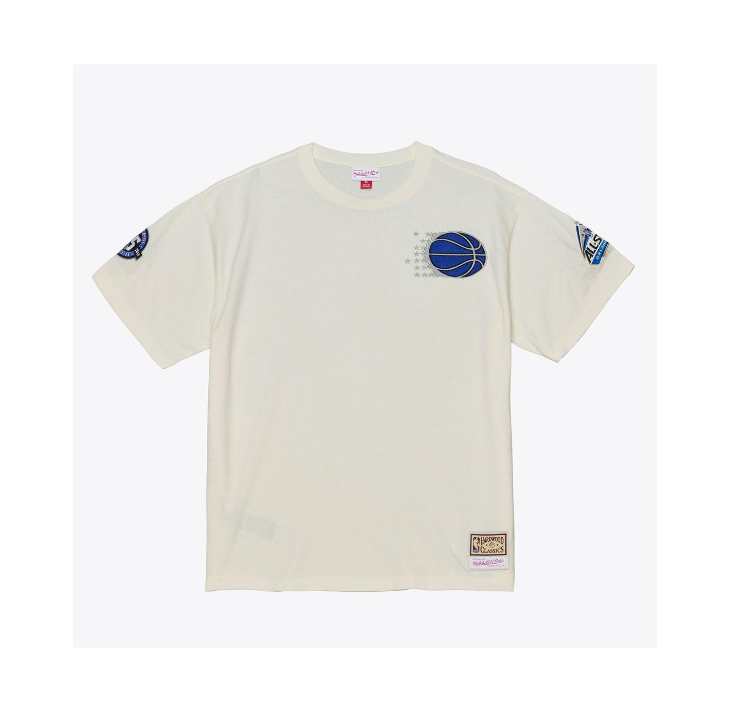 Men's Cream Orlando Magic Hardwood Classics Chainstitch Premium T-Shirt