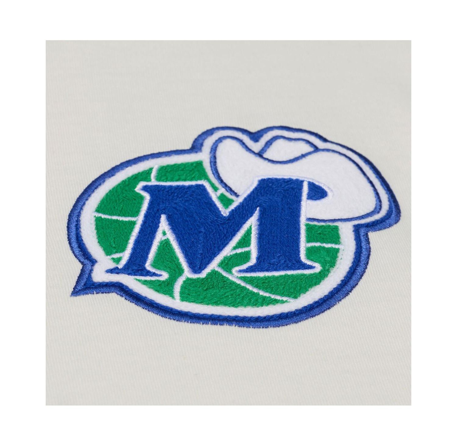 Men's Cream Dallas Mavericks Hardwood Classics Chainstitch Premium T-Shirt