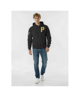 Men's Black Pittsburgh Pirates Reverse Weave Chenille Hoodie