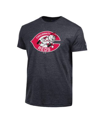 Men's Black Cincinnati Reds Cooperstown Logo Tri-Blend T-Shirt
