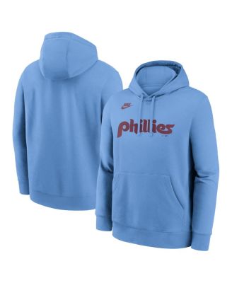 Men's Light Blue Philadelphia Phillies Cooperstown Collection Wordmark Club Hoodie