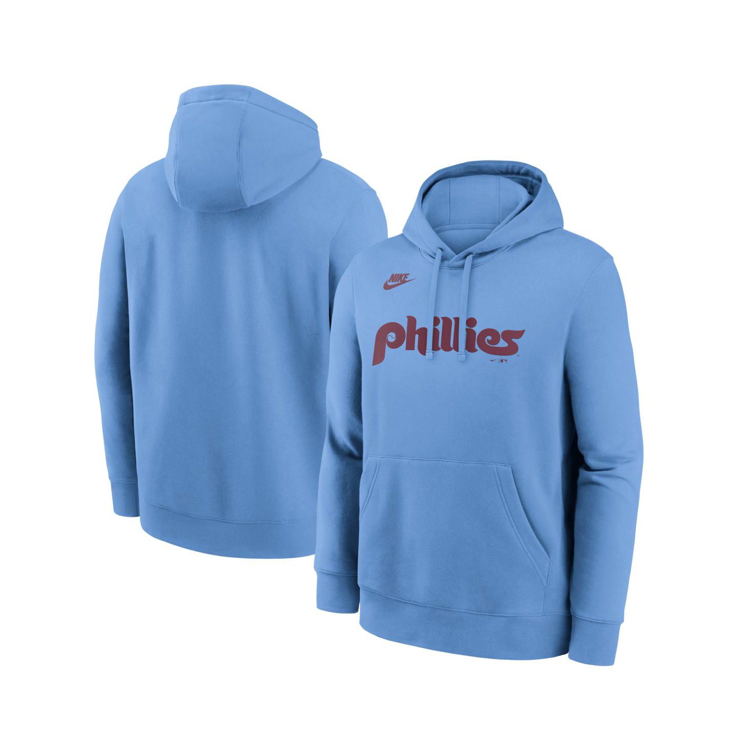 Мужская худи Nike Philadelphia Phillies Cooperstown Collection Wordmark Club, Light Blue — фото 1