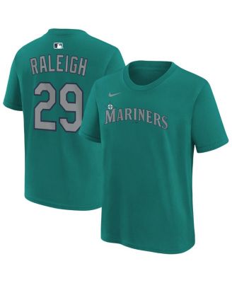 Big Boys and Girls Cal Raleigh Teal Seattle Mariners Name Number T-Shirt
