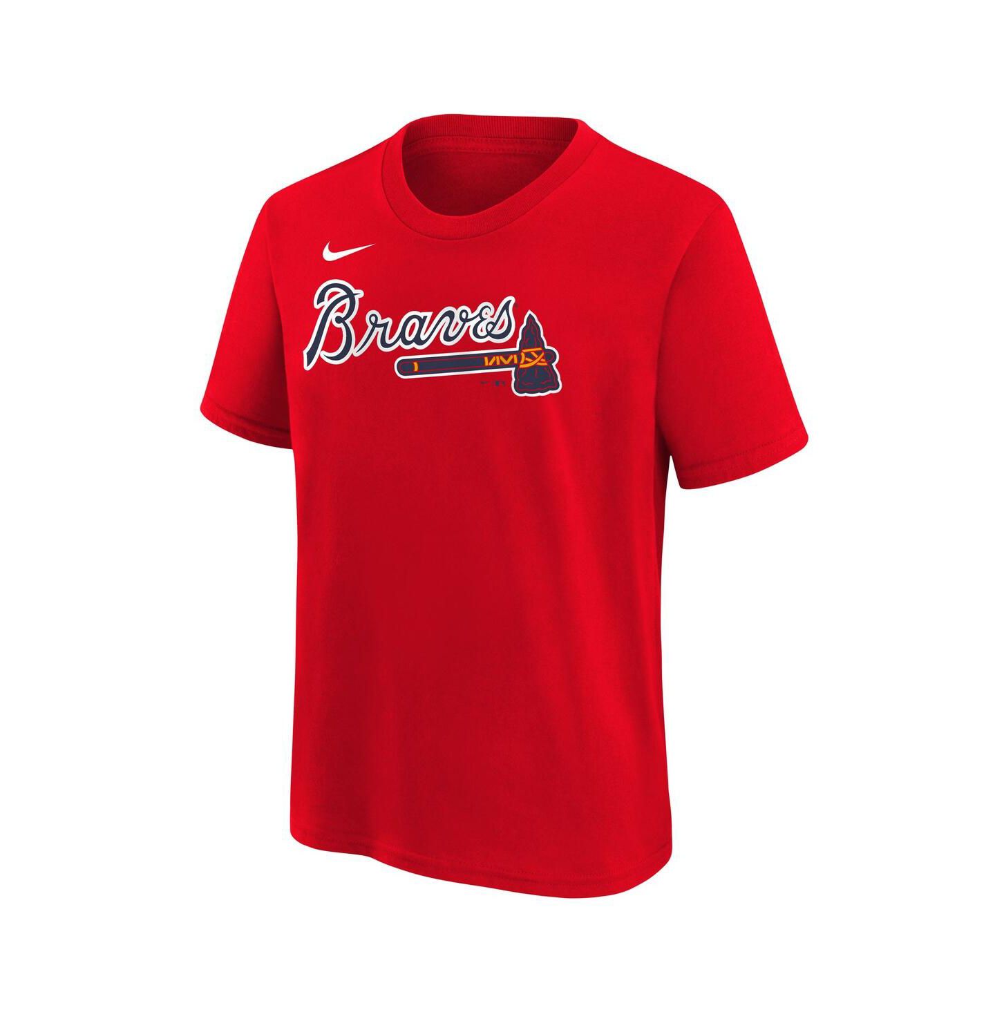 Детская футболка Nike Austin Riley Red Atlanta Braves Name & Number — фото 3