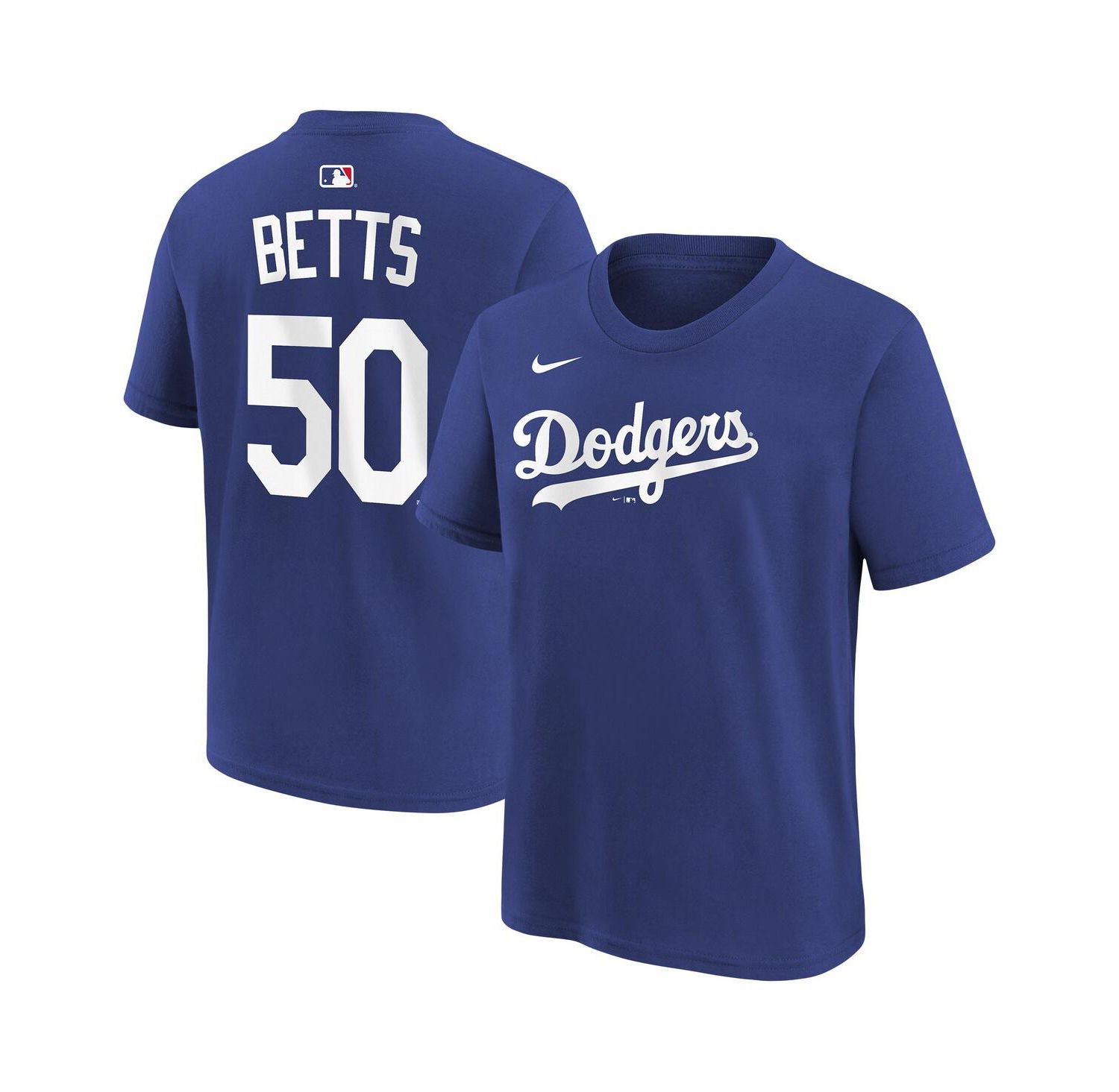 Big Boys and Girls Mookie Betts Royal Los Angeles Dodgers Name & Number T-Shirt
