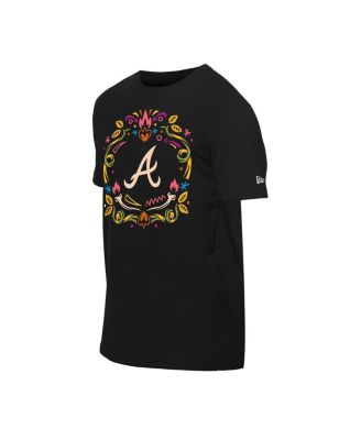 Men's Black Atlanta Braves Día de los Muertos T-Shirt