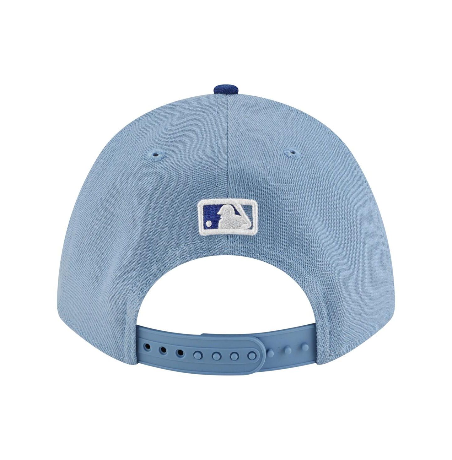 Мужская кепка New Era White/Light Blue Kansas City Royals Player Replica 9FORTY M-Crown Adjustable Hat — фото 2