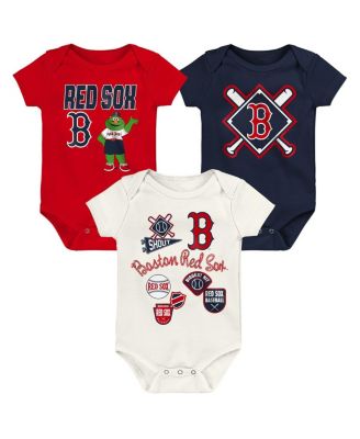 Baby Boys and Girls 3-Piece Boston Red Sox Home Plate Creeper Set
