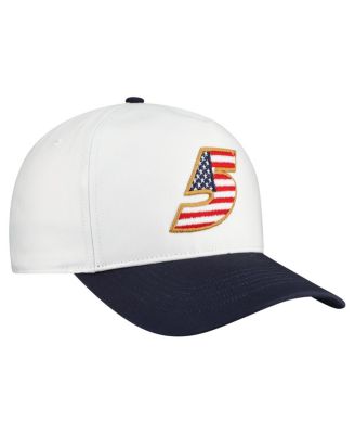 Men's White Kyle Larson Flag Fill Two-Tone Team Adjustable Hitch Hat