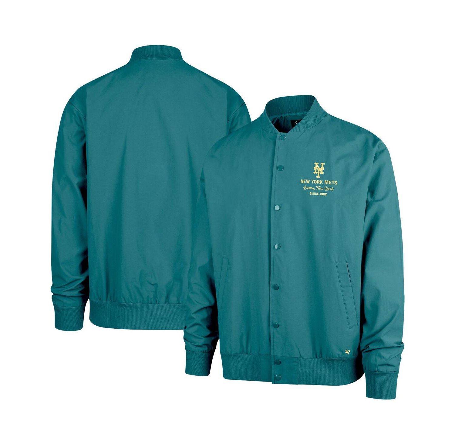 Men's Hunter Green New York Mets Anderson Twill Full-Snap Bomber Jacket