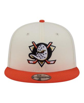 Men's White/Orange Anaheim Ducks Injection Localized Two-Tone 9FIFTY Snapback Hat