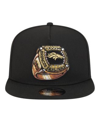 Men's Black Denver Broncos Super Bowl Ring 9FIFTY A-Frame Adjustable Hat
