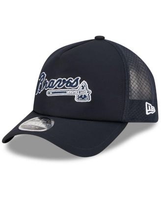 Men's Navy Atlanta Braves 2026 Batting Practice Alternate Apex 9FORTY Adjustable Hat