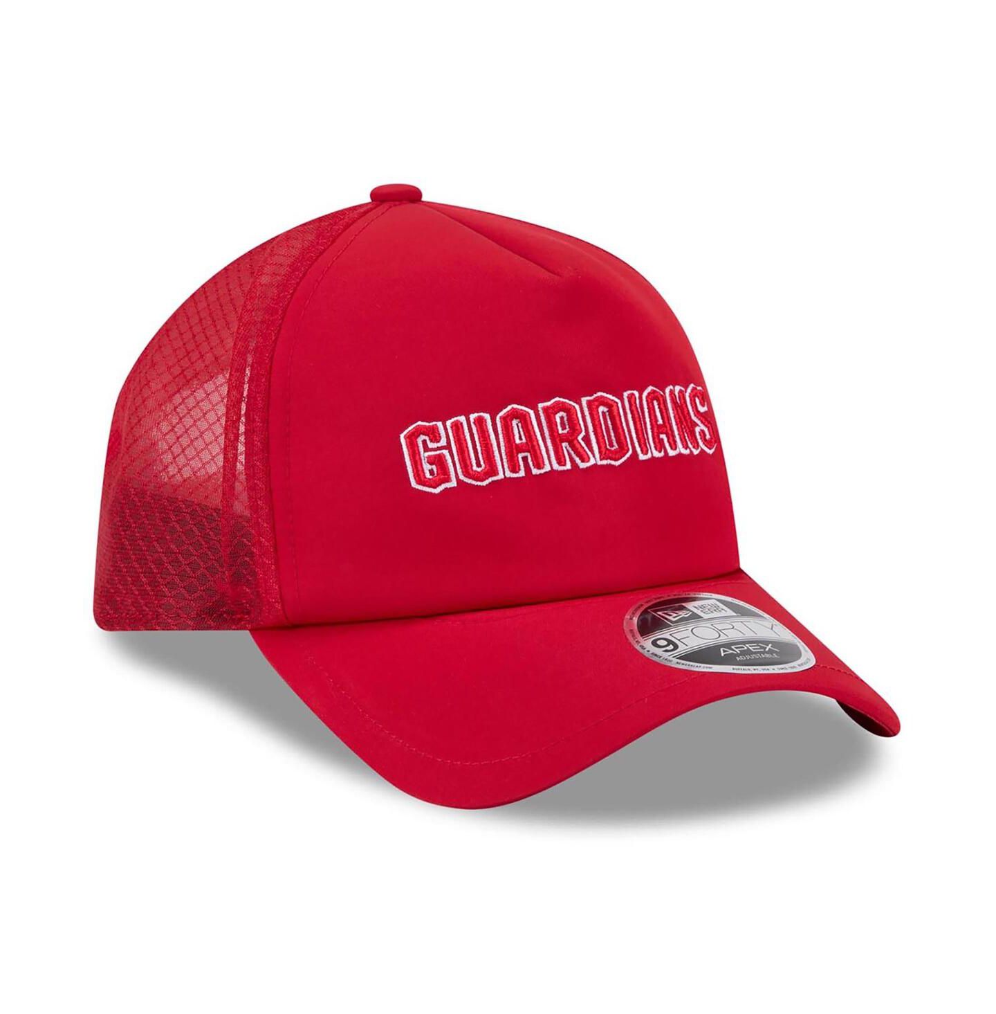 Мужская кепка New Era Red Cleveland Guardians 2026 Batting Practice Alternate Apex 9FORTY Adjustable Hat — фото 3