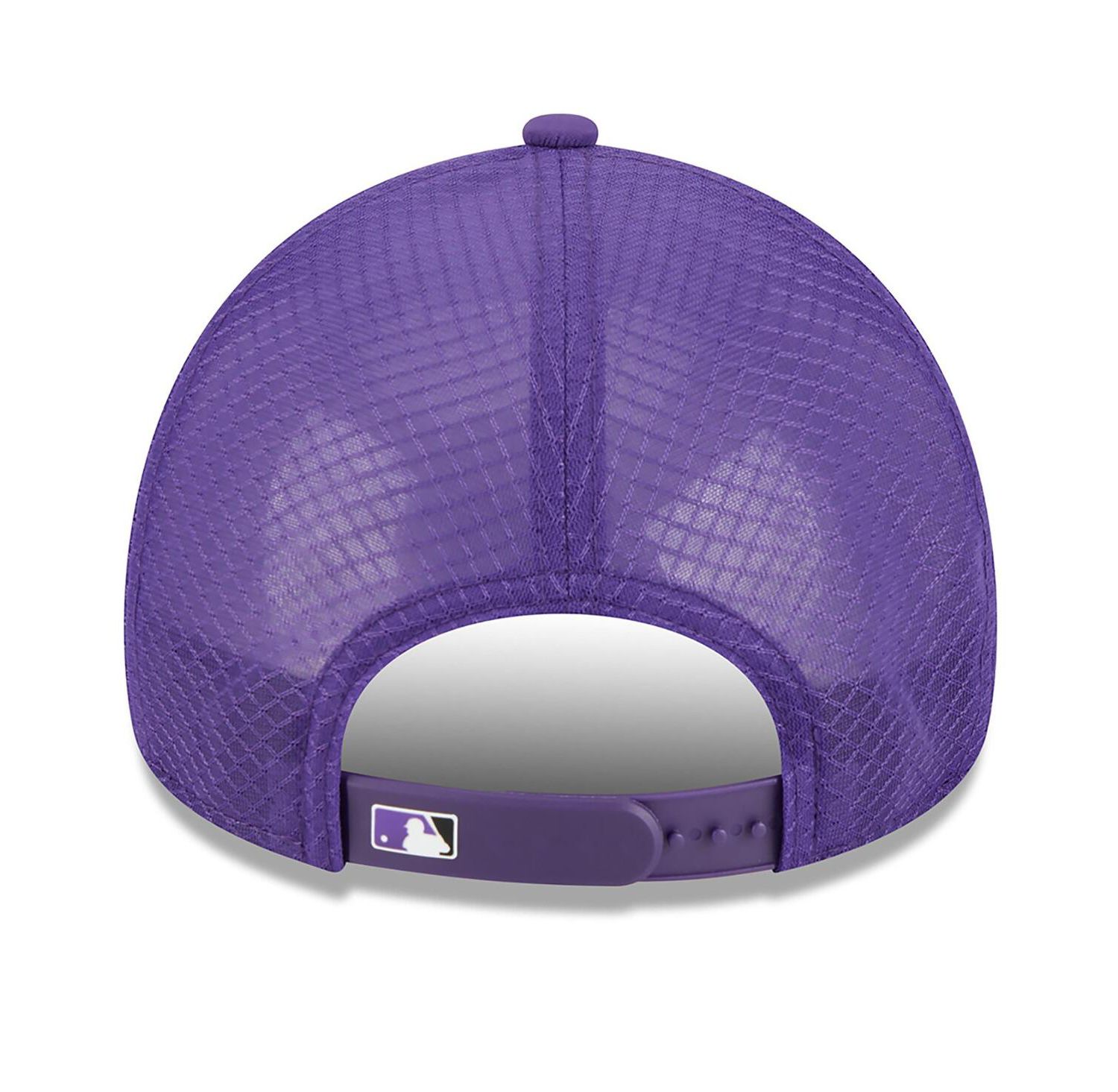 Men's Purple Colorado Rockies 2026 Batting Practice Apex 9FORTY Adjustable Trucker Hat