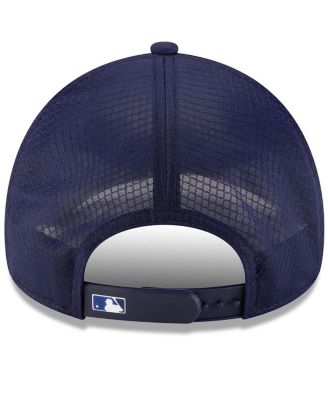 Men's Navy Toronto Blue Jays 2026 Batting Practice Apex 9FORTY Adjustable Trucker Hat