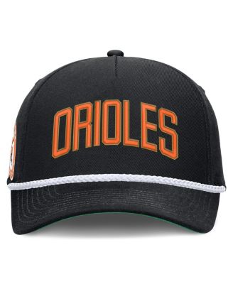 Men's Black Baltimore Orioles Cooperstown Collection Rise Adjustable Hat