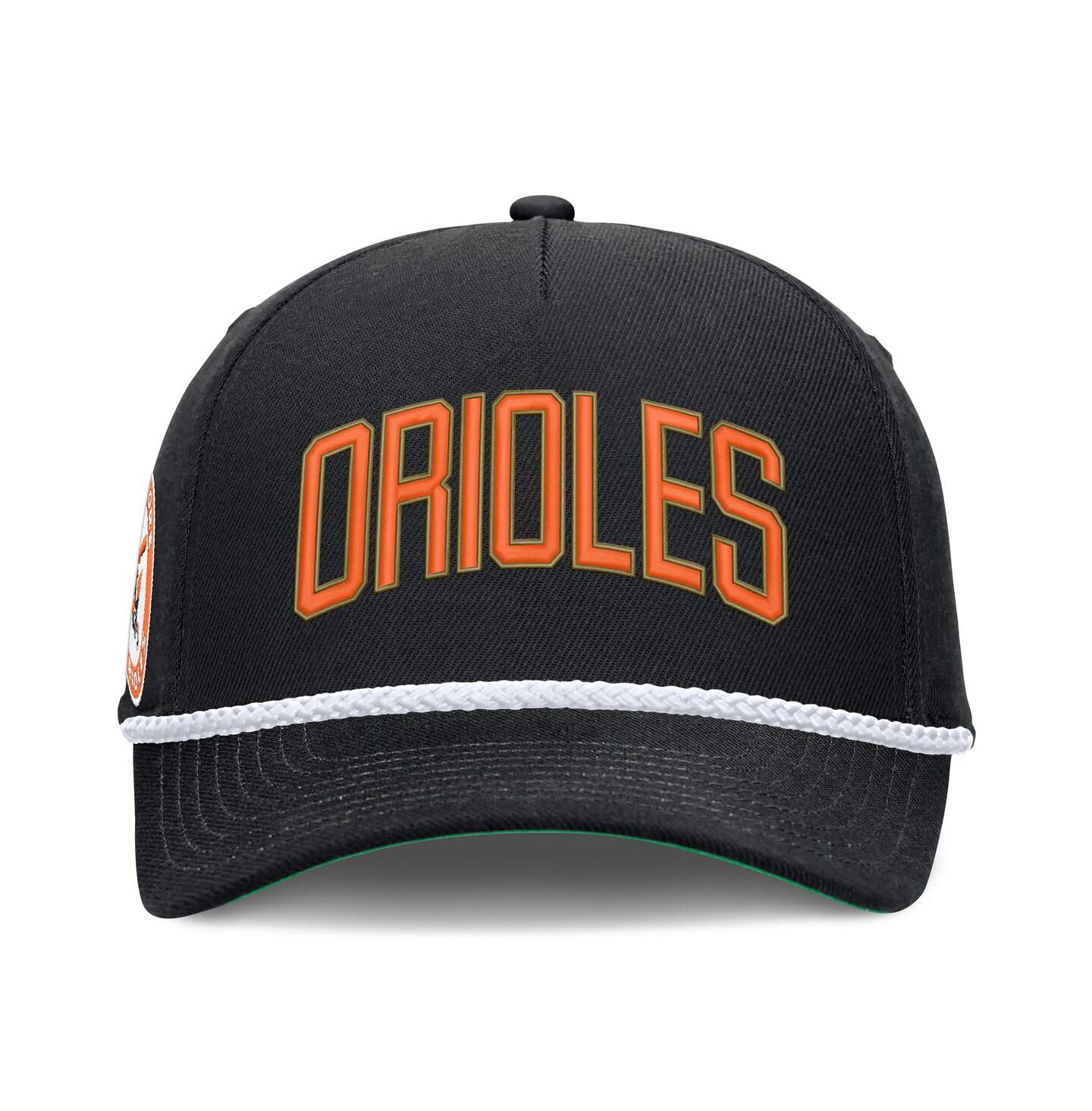 Мужская кепка Nike Black Baltimore Orioles Cooperstown Collection Rise Adjustable Hat — фото 4