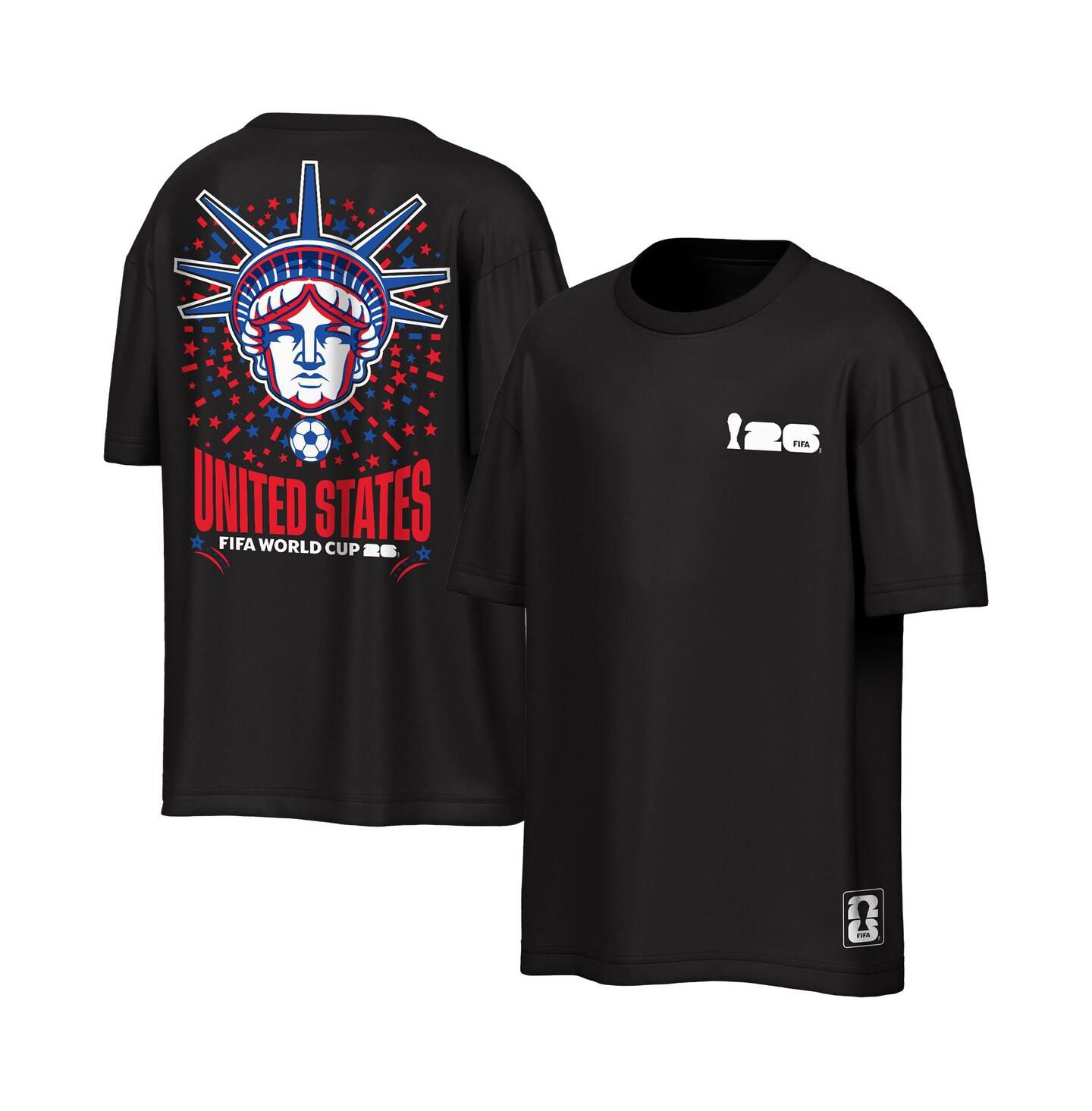 Мужская футболка Outerstuff Black Usmnt FIFA World Cup 2026 Rally Oversized 2-Hit — фото 1