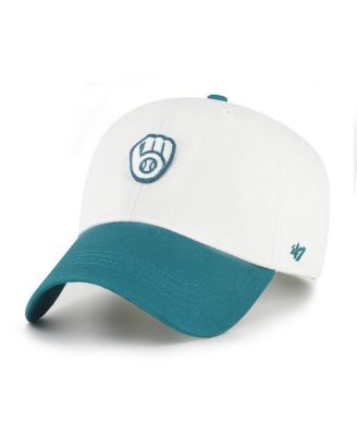 Men's White/Teal Milwaukee Brewers Contemporary Tonal Clean Up Adjustable Hat