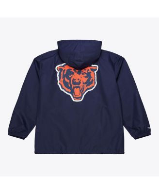 Men's Navy Chicago Bears Coaches Full-Snap Hooded Windbreaker Jacket