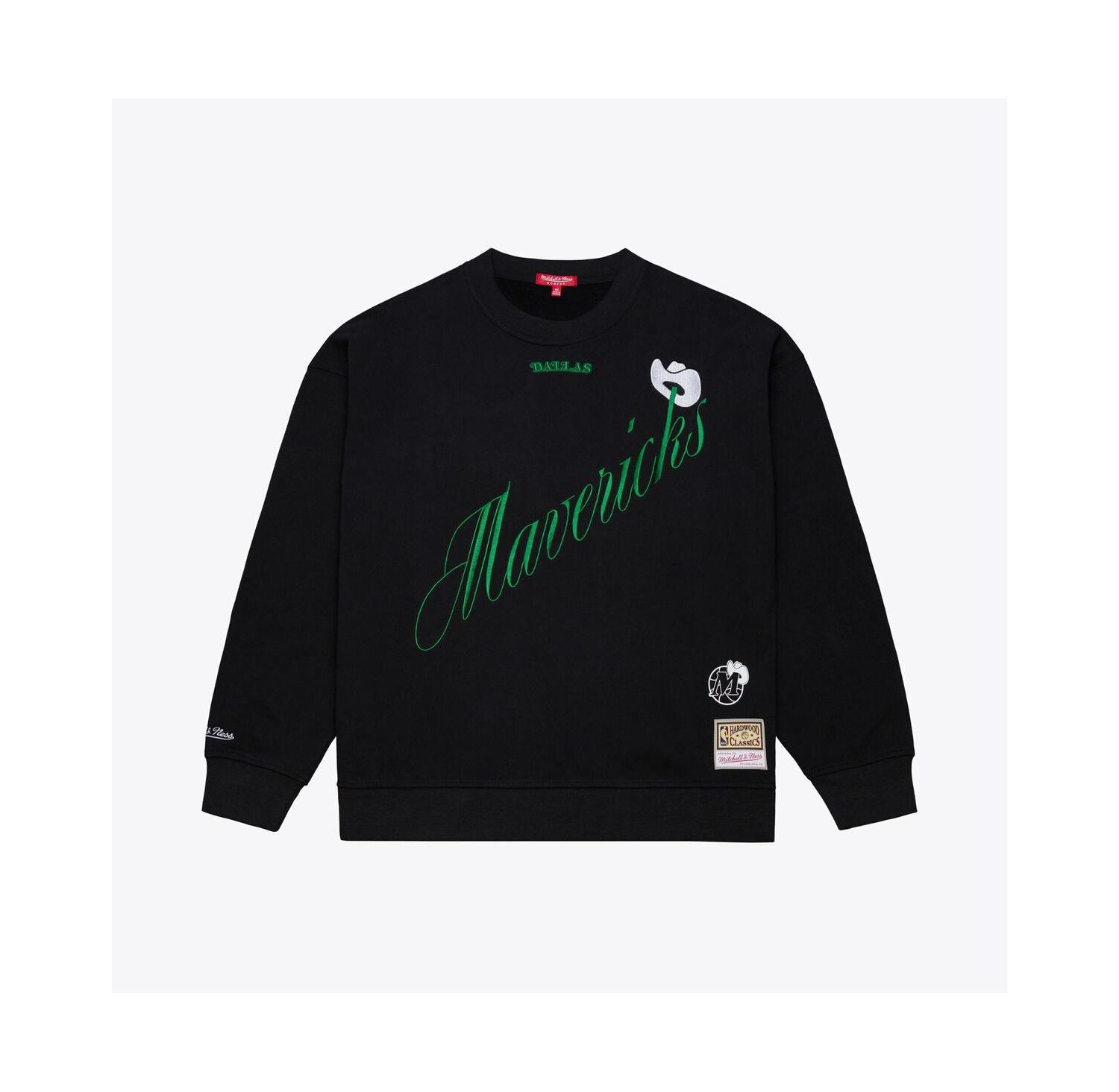 Women's Black Dallas Mavericks Hardwood Classics Script Lightweight Sweatshirt
