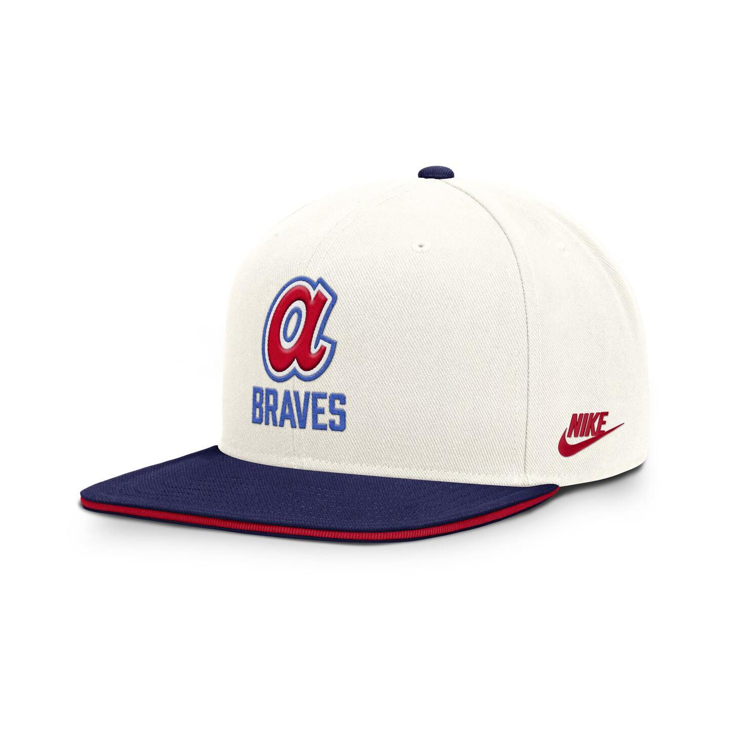 Мужская кепка Nike Cream/Royal Atlanta Braves Cooperstown Pro Dri-FIT Snapback Hat — фото 1
