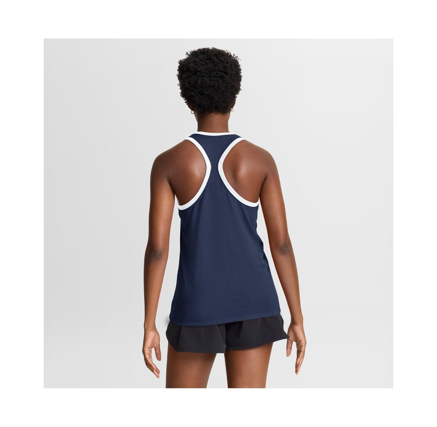 Women's Navy Detroit Tigers Tri-Blend Dri-FIT Racerback Tank Top