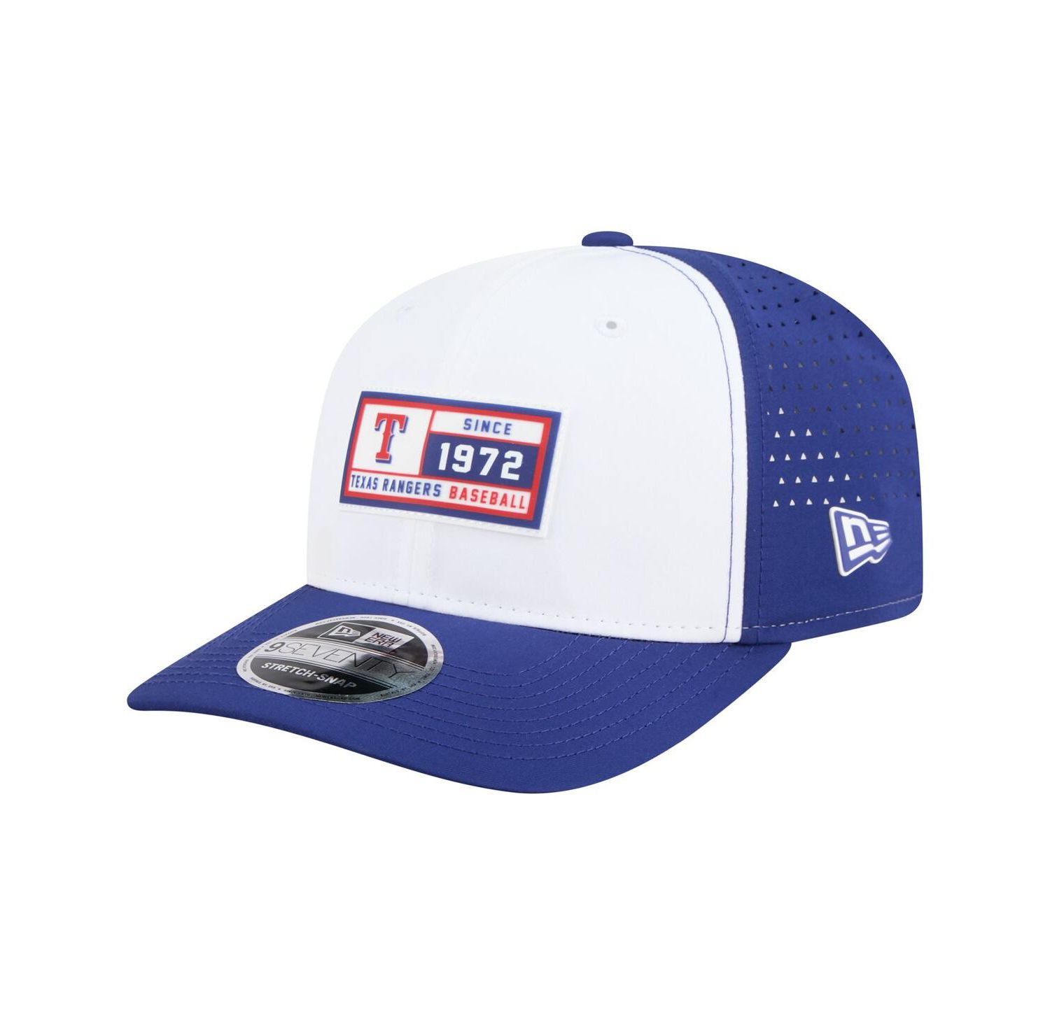 Men's White/Royal Texas Rangers Established Patch 9SEVENTY Adjustable Hat