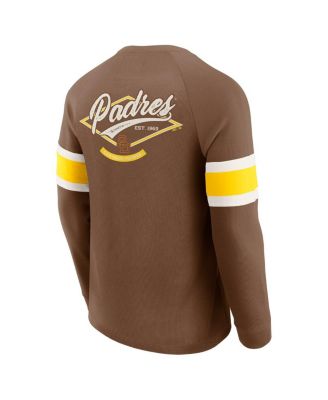 Darius Rucker Collection by Men's Brown San Diego Padres Waffle-Knit Raglan Long Sleeve Henley T-Shirt